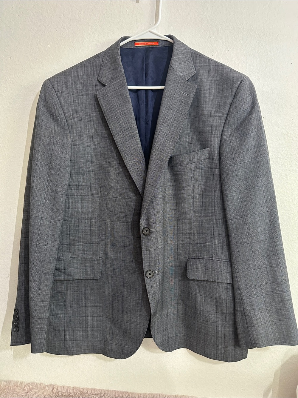Loro Piana x Cremieux Men's Tailored Gray Plaid Sport Coat blazers